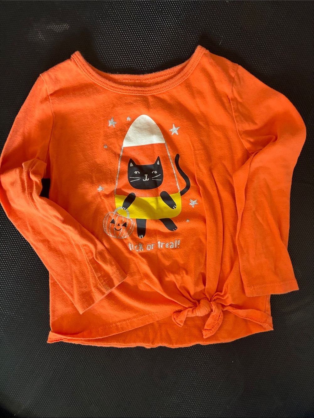 Carter’s 24m  Halloween Cat Graphic Tie-Front Top - Kids
